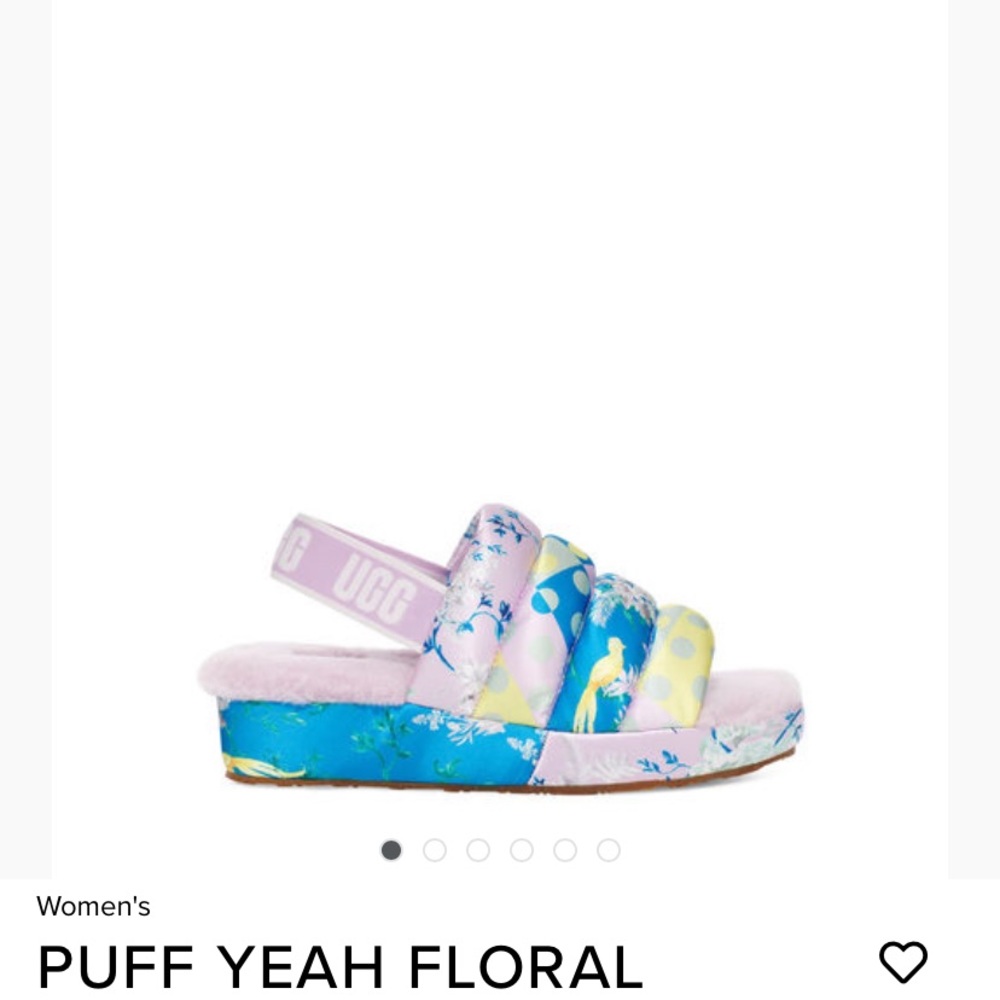 UGG PUFF YEAH FLORAL sandals size 10.